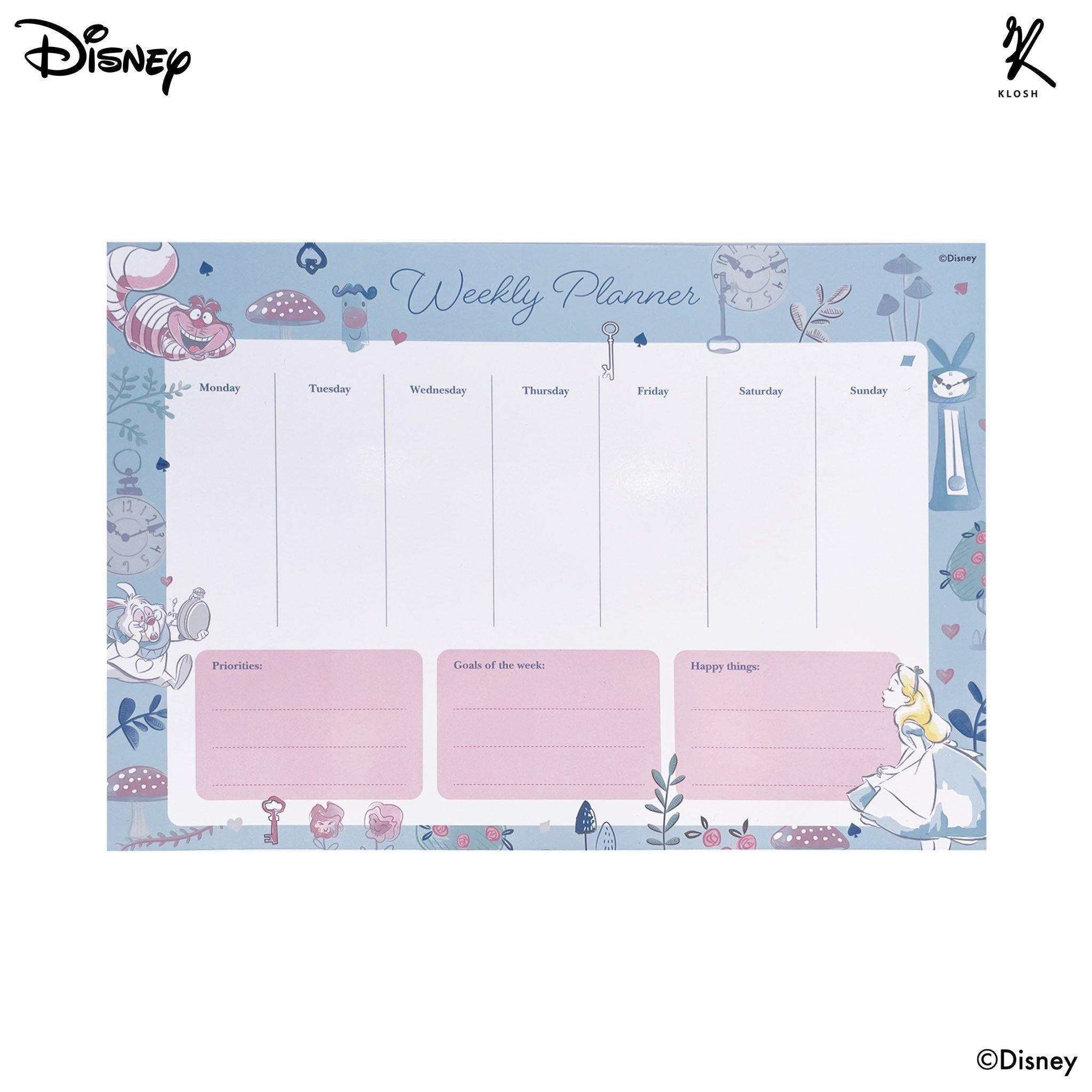 Disney Alice in Wonderland - A4 Horizontal Dry Erase Magnetic Weekly P –  KLOSH