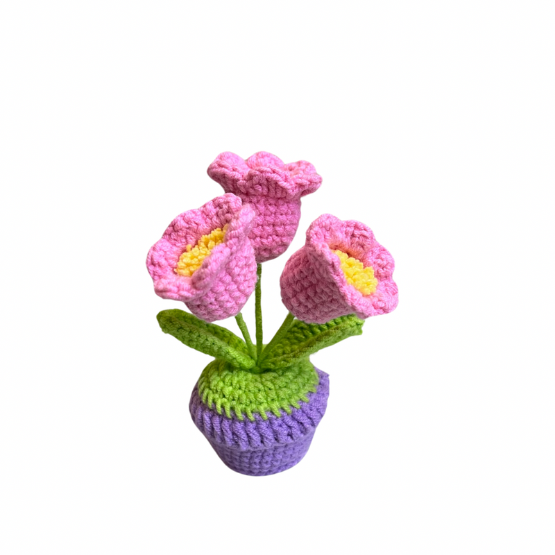 Handmade Crochet Flower Mini Potted Plant