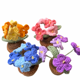 Handmade Crochet Flower Mini Potted Plant