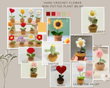 Handmade Crochet Flower Mini Potted Plant