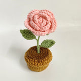 Handmade Crochet Flower Mini Potted Plant