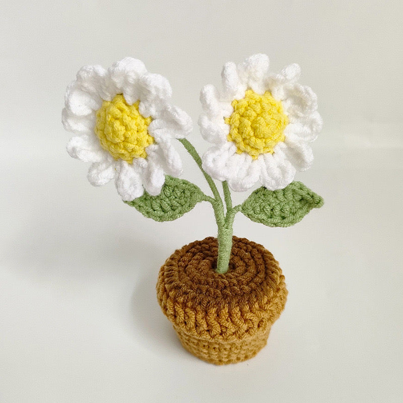 Handmade Crochet Flower Mini Potted Plant