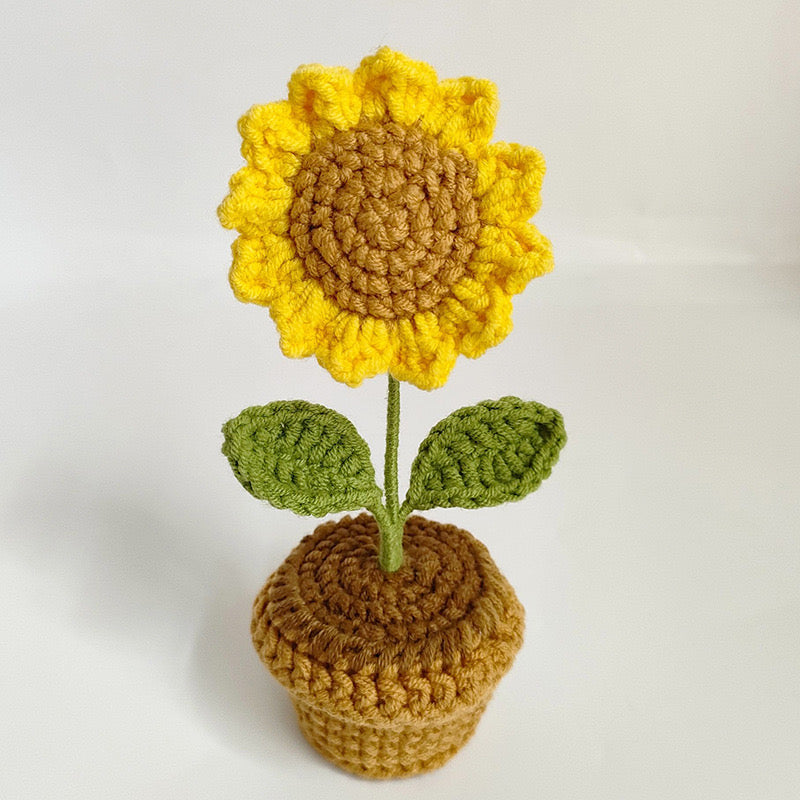 Handmade Crochet Flower Mini Potted Plant