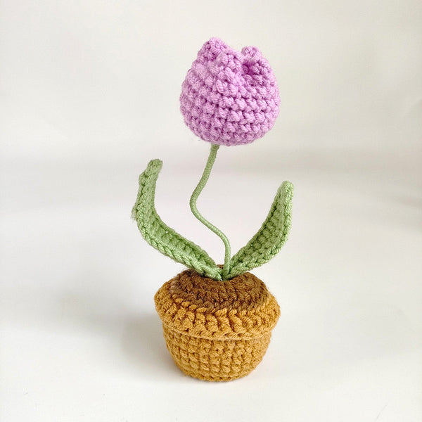 Handmade Crochet Flower Mini Potted Plant