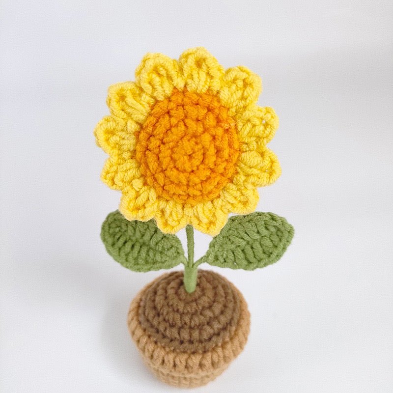 Handmade Crochet Flower Mini Potted Plant