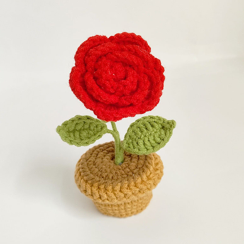 Handmade Crochet Flower Mini Potted Plant