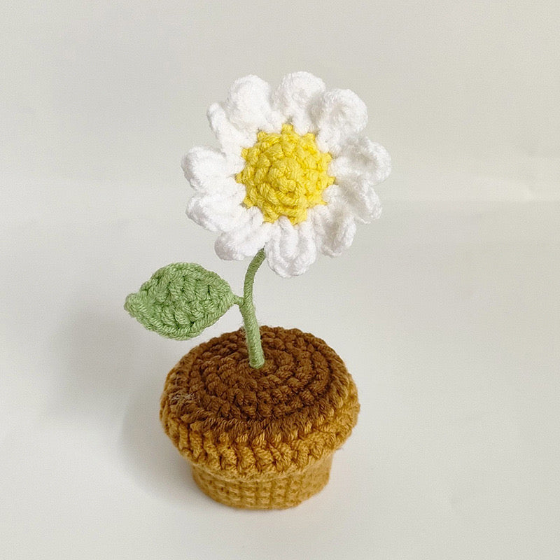 Handmade Crochet Flower Mini Potted Plant