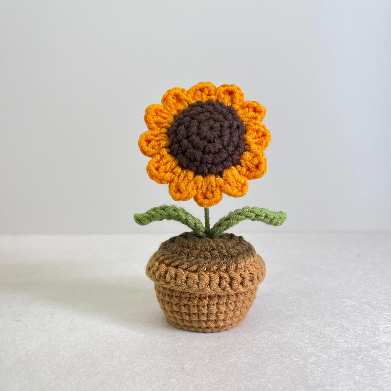 Handmade Crochet Flower Mini Potted Plant