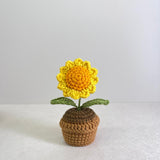 Handmade Crochet Flower Mini Potted Plant