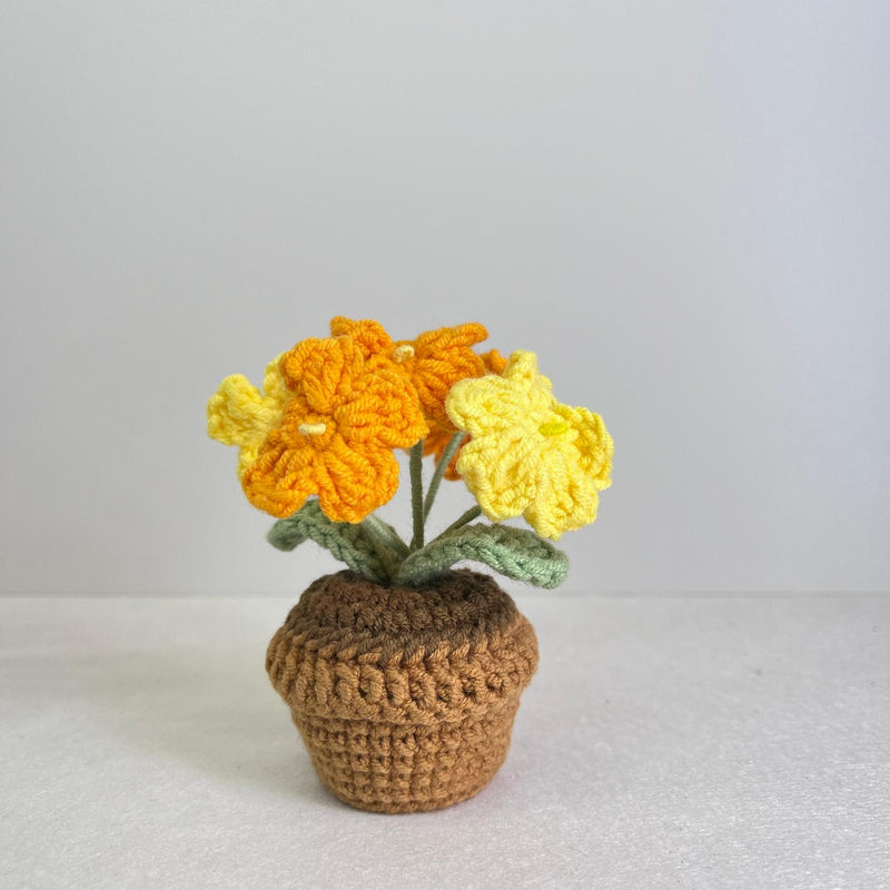 Handmade Crochet Flower Mini Potted Plant