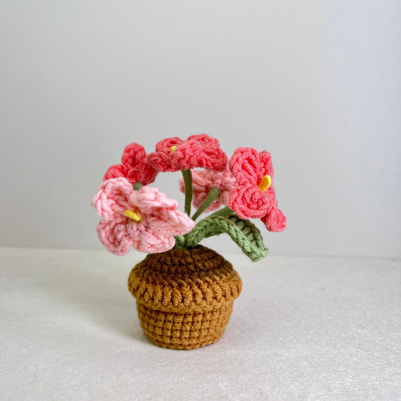 Handmade Crochet Flower Mini Potted Plant