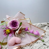 Charming Crochet Flower Bouquet with Heart Accent II