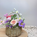 Floral Harmony Crochet Basket