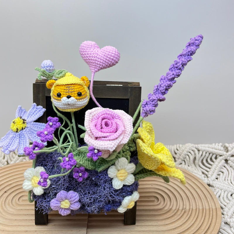 Floral Harmony Crochet Basket