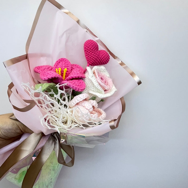 Charming Crochet Flower Bouquet - Hearts & Blooms