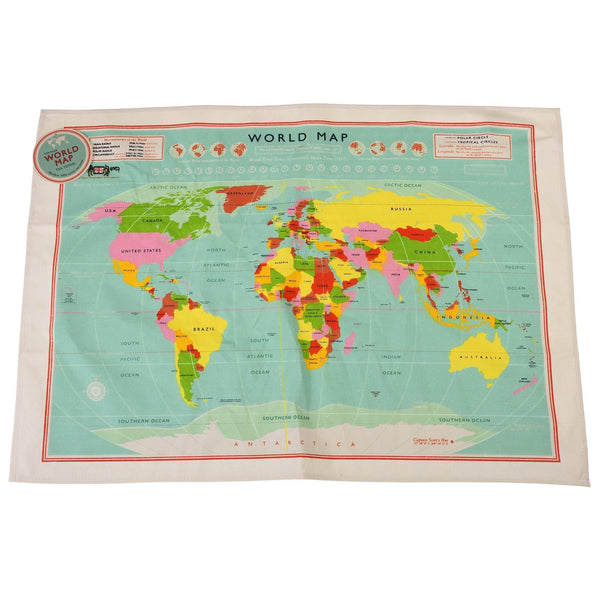 Tea Towel - World Map - KLOSH